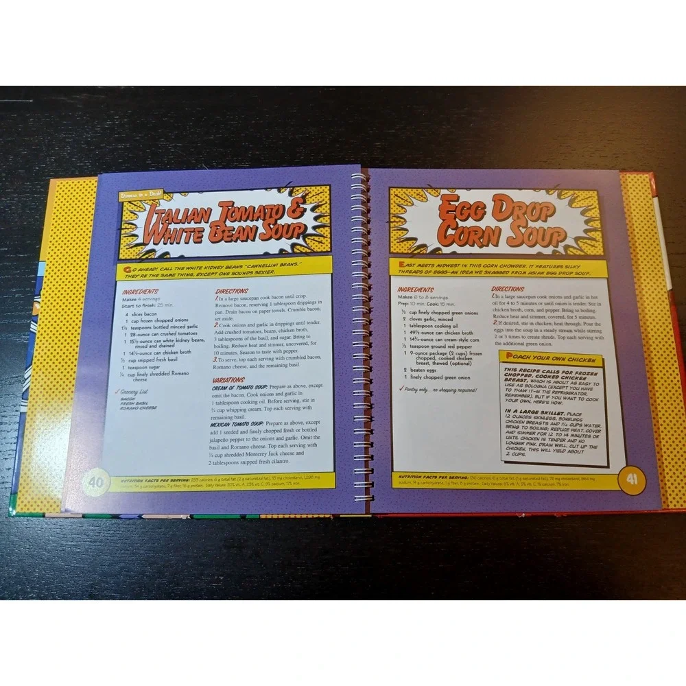 RECIPES‎ TO THE RESCUE - HARDBACK BOOK - 2000 Cooking, Kitchen, Comic Book #B60